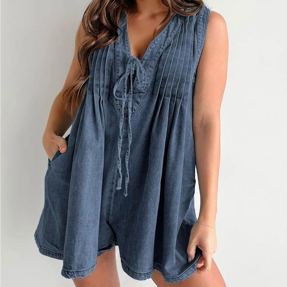 NET denim romper size small. Perfect for summer concerts